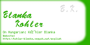 blanka kohler business card